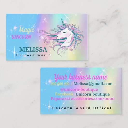 Unicorn Visitekaartje (Voorkant / Achterkant)