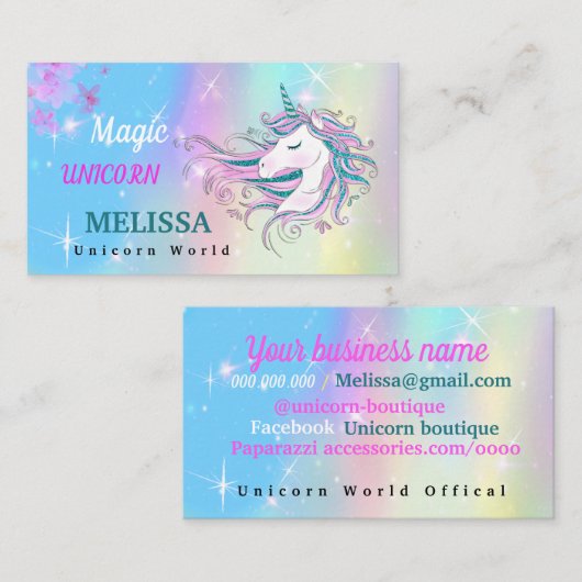 Unicorn Visitekaartje (Voorkant / Achterkant)