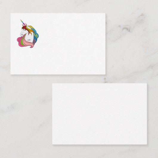 Unicorn visitkort visitekaartje (Voorkant / Achterkant)