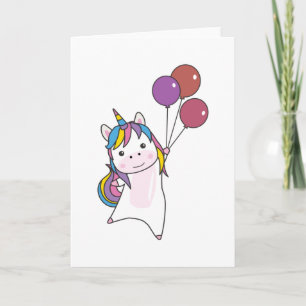 Unicorn vliegt met ballonnen boven stutselaars kaart