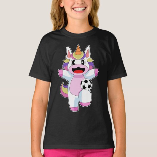 Unicorn Voetballer Voetbal T-shirt (Voorkant)