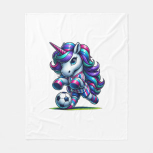 Unicorn Voetbalteam Speler Tank Top Fleece Deken