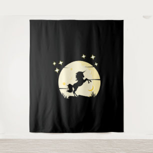Unicorn voor de maan wandkleed