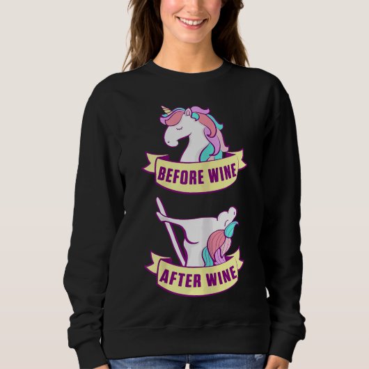Unicorn voor na het paard van de wijnpartij trui (Voorkant)