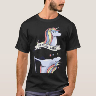 Unicorn voor wijn na dansende wijnstok t-shirt