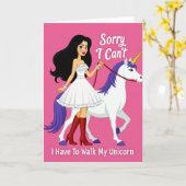 Unicorn Walk Excuse Card Kaart (Gele Bloem)