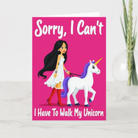Unicorn Walk Funny Friend Card Kaart (Voorkant)