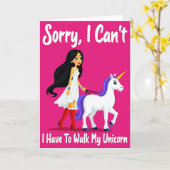 Unicorn Walk Funny Friend Card Kaart (Gele Bloem)