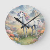 Unicorn Wall Clock Ronde Klok (Voorkant)