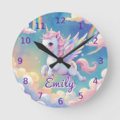 Unicorn wandklok – bewerkbare naam (Voorkant)