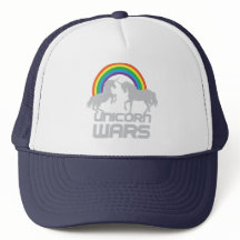 Unicorn Wars with Rainbow Trucker Hat