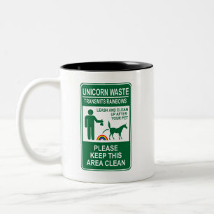 Unicorn Waste Sign Tweekleurige Koffiemok