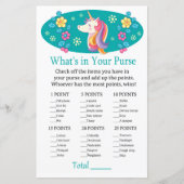 Unicorn Wat zit er in je baby shower met handtas (Voorkant)