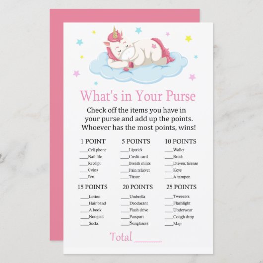 Unicorn Wat zit er in je handtas? (Voorkant / Achterkant)