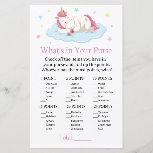 Unicorn Wat zit er in je handtas? (Voorkant)