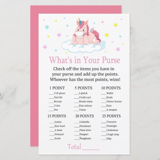 Unicorn Wat zit er in je handtas? (Voorkant / Achterkant)