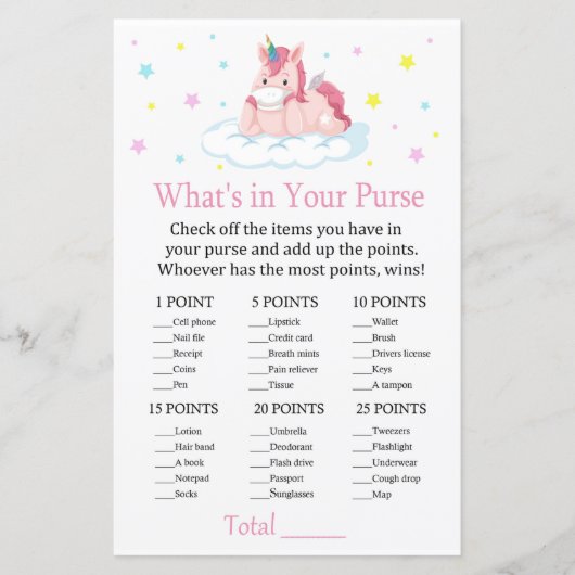 Unicorn Wat zit er in je handtas? (Voorkant)