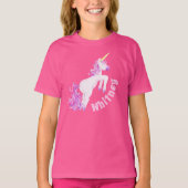 Unicorn waterverf art gepersonaliseerde naam t-shi t-shirt (Voorkant)