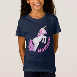 Unicorn waterverf art gepersonaliseerde naam t-shi t-shirt