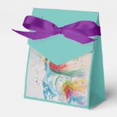 Unicorn Waterverf Birthday Party Cake Favor Box Bedankdoosjes (Voorkant Zijde)