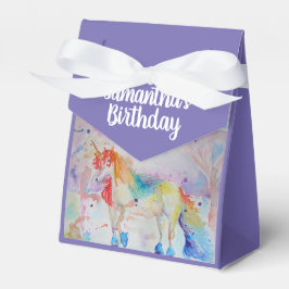Unicorn Waterverf Birthday Party Cake Favor Box Bedankdoosjes