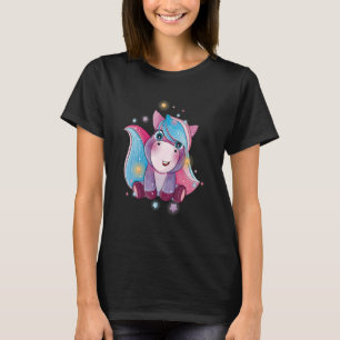 UNICORN Waterverf Blue Pegasus Mythical UN T-shirt
