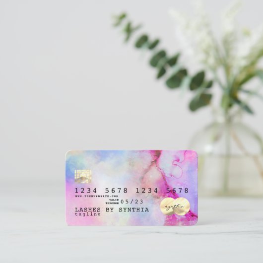 Unicorn waterverf Credit Kaart Visitekaartje (Staand voorkant)