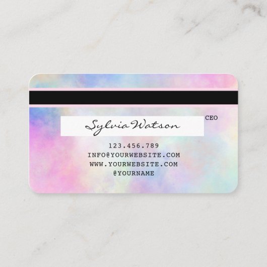 Unicorn waterverf Credit Kaart Visitekaartje (Achterkant)