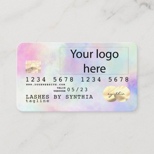 Unicorn waterverf Credit Kaart voeg uw logo Visitekaartje (Voorkant)