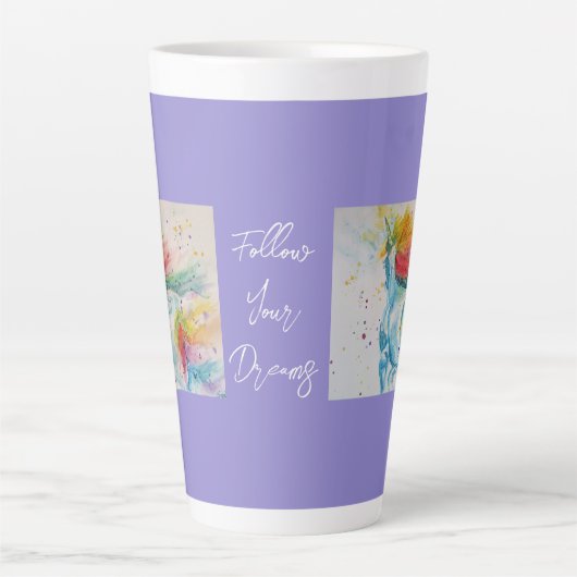 Unicorn Waterverf Dreams Coffee Mok schilderen (Voorkant)