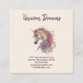 Unicorn Waterverf Drift Square Visitekaartje (Achterkant)