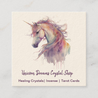 Unicorn Waterverf Drift Square Visitekaartje