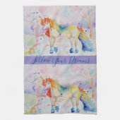 Unicorn Waterverf droomdroomtheekdoek Theedoek (Verticaal)