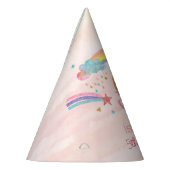 Unicorn Waterverf Faux Glitter Birthday Pet Feesthoedjes (Links)