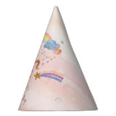 Unicorn Waterverf Faux Glitter Birthday Pet Feesthoedjes (Rechts)