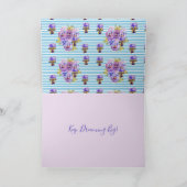 Unicorn Waterverf Floral pasta Birthday Card Kaart (Binnen)