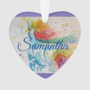 Unicorn Waterverf Girls-kerstdecoratie Ornament