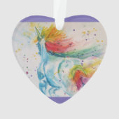 Unicorn Waterverf Girls-kerstdecoratie Ornament (achterkant)