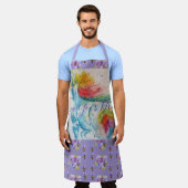 Unicorn Waterverf Paars Floral Dreams Schort (Gedragen)