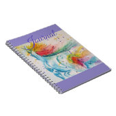 Unicorn Waterverf Painting Girls Name Notitieboek (Rechterzijde)