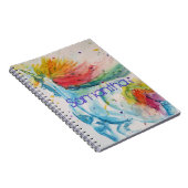 Unicorn Waterverf Painting Girls Name Notitieboek (Rechterzijde)