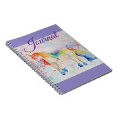 Unicorn Waterverf Painting Girls Name Notitieboek (Rechterzijde)