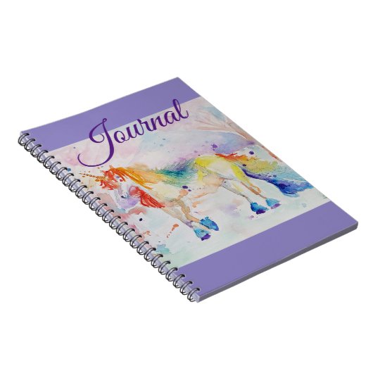 Unicorn Waterverf Painting Girls Name Notitieboek (Rechterzijde)