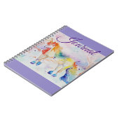 Unicorn Waterverf Painting Girls Name Notitieboek (Linkerzijde)