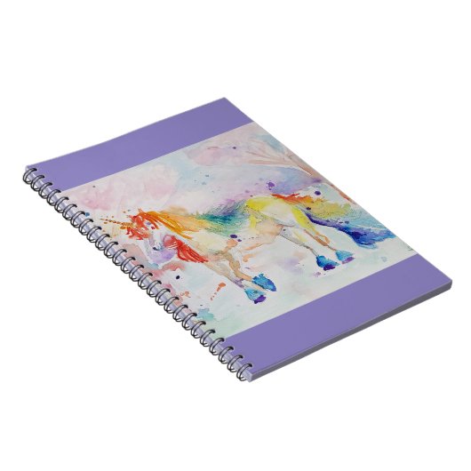 Unicorn Waterverf Painting Girls Name Notitieboek (Rechterzijde)