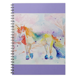 Unicorn Waterverf Painting Girls Name Notitieboek