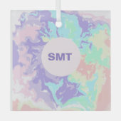 Unicorn Waterverf Pastels Glas Ornament (Voorkant)