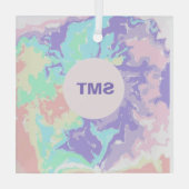 Unicorn Waterverf Pastels Glas Ornament (Achterkant)