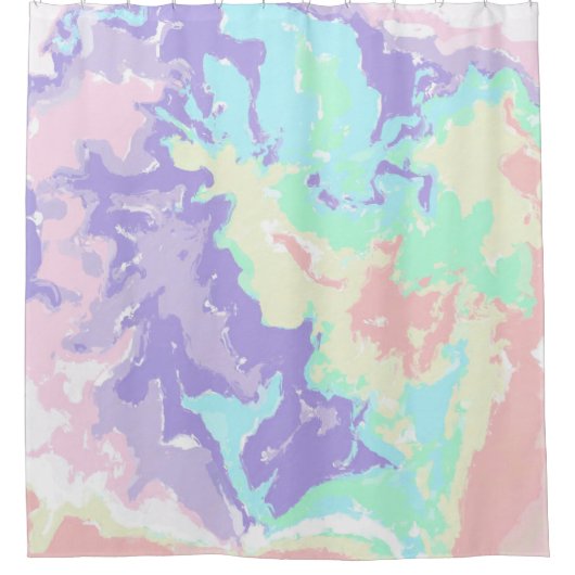 Unicorn Waterverf Pastels Gordijn (Voorkant)