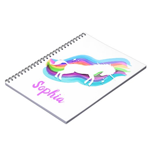 Unicorn Waterverf Rainbow Stars notebook Notitieboek (Linkerzijde)